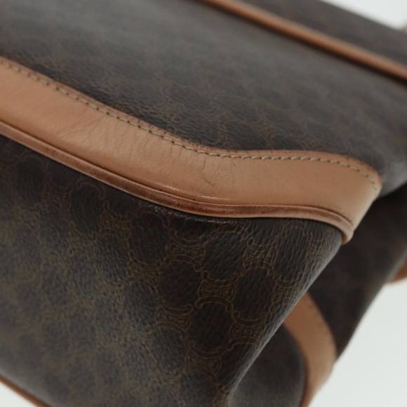 CELINE Macadam Canvas Hand Bag PVC Leather Brown Gold Auth yk14215 - Picture 8 of 16